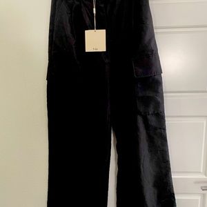 Tibi nylon Stella pant , black , size 00